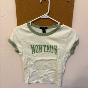 Forever 21 Montauk Tee in Green and White
